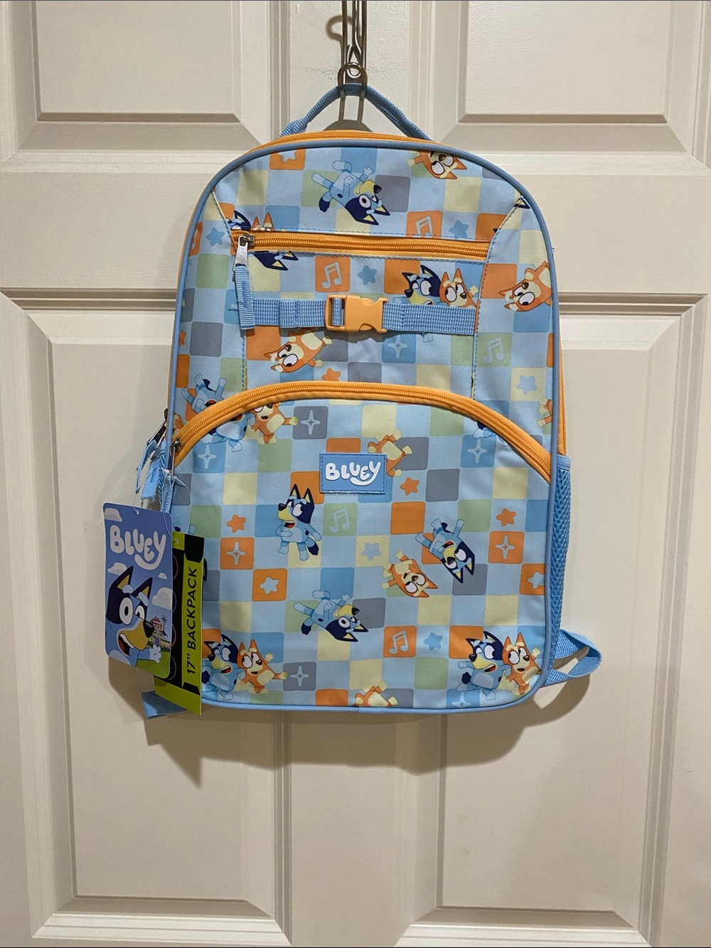 Bluey Kids Backpack in Light Blue and Orange - Brand